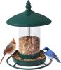Metal Roof Bird Feeder - Chew Proof for Outdoor Hanging Wild Bird Seeds. Bronze