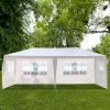 10x20ft White Canopy Tent with 4/6 Removable Sidewalls Outdoor PE Fabric Shelter Party Gazebo Heavy Duty Pavilion for Backyard Garden Event Wedding I