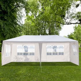 10x20ft White Canopy Tent with 4/6 Removable Sidewalls Outdoor PE Fabric Shelter Party Gazebo Heavy Duty Pavilion for Backyard Garden Event Wedding I (size: 4-sided)