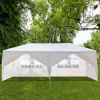 10x20ft White Canopy Tent with 4/6 Removable Sidewalls Outdoor PE Fabric Shelter Party Gazebo Heavy Duty Pavilion for Backyard Garden Event Wedding I