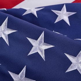 American Flag 10x15 ft 8x12 ft 6x10 ft 5x8 ft 4x6 ft 3x5 ft  2x3 ft Outdoor Heavy Duty Embroidered Stars USA Flag Sewn Stripes Fade Resistance Brass (size: 8x12ft)