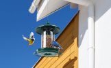 Metal Roof Bird Feeder - Chew Proof for Outdoor Hanging Wild Bird Seeds. Bronze