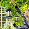 Metal Roof Bird Feeder - Chew Proof for Outdoor Hanging Wild Bird Seeds. Bronze