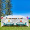 10x20ft White Canopy Tent with 4/6 Removable Sidewalls Outdoor PE Fabric Shelter Party Gazebo Heavy Duty Pavilion for Backyard Garden Event Wedding I