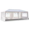 10x20ft White Canopy Tent with 4/6 Removable Sidewalls Outdoor PE Fabric Shelter Party Gazebo Heavy Duty Pavilion for Backyard Garden Event Wedding I