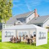 10x20ft White Canopy Tent with 4/6 Removable Sidewalls Outdoor PE Fabric Shelter Party Gazebo Heavy Duty Pavilion for Backyard Garden Event Wedding I