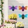 1pc/4pcs, Metal Colorful Bee Wall Decor, Bee Metal Wall Decor, Bee Metal Wall Art, Wall Decor, Metal Home Decor Wall Sculpture, Outside Decor, Outdoo