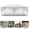 10x20ft White Canopy Tent with 4/6 Removable Sidewalls Outdoor PE Fabric Shelter Party Gazebo Heavy Duty Pavilion for Backyard Garden Event Wedding I