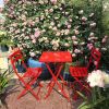 3 Piece Patio Bistro Set of Foldable Square Table and Chairs