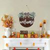Welcome Wreath Sign for Front Door Porch Decor Farmhouse Front Door Wreath Rustic Style - Round Hanging Spring Summer Christmas Decoration for Home I