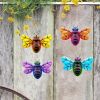1pc/4pcs, Metal Colorful Bee Wall Decor, Bee Metal Wall Decor, Bee Metal Wall Art, Wall Decor, Metal Home Decor Wall Sculpture, Outside Decor, Outdoo