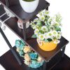 Artisasset 2pcs 5 Layers Semicircle Iron Wood Suitable For Garden Balcony Patio Lawn Home Decoration Plant Stand Flower Pot Stand Iron Flower Stand B