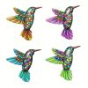 1pc/4pcs, Metal Hummingbird Wall Art Decor, Metal Birds Outdoor Wall Sculpture Decoration Hanging, Room Decor, Home Decor, Wedding Decor, Holiday Dec